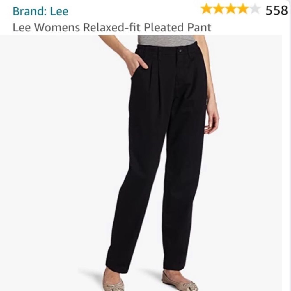 Lee Relaxed Fit Pleated Black Pant